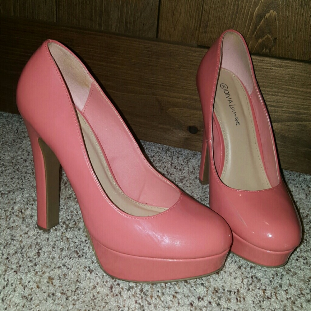 Coral pink heels